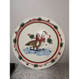 Vintage Christmas‎ Goose Tray Serving Platter Holiday Decor